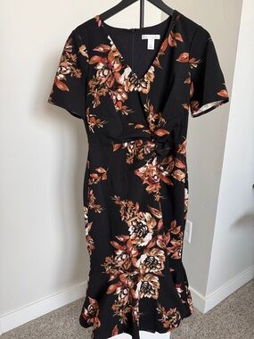 Floral Black Dress